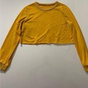 Cropped Long Sleeve Mustard Yellow Shirt